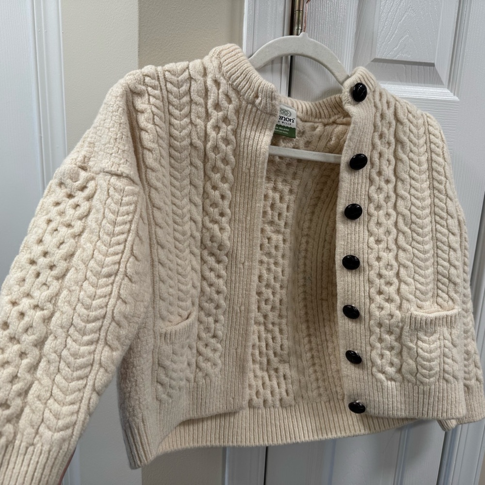 Cream Cable Knit Cardigan